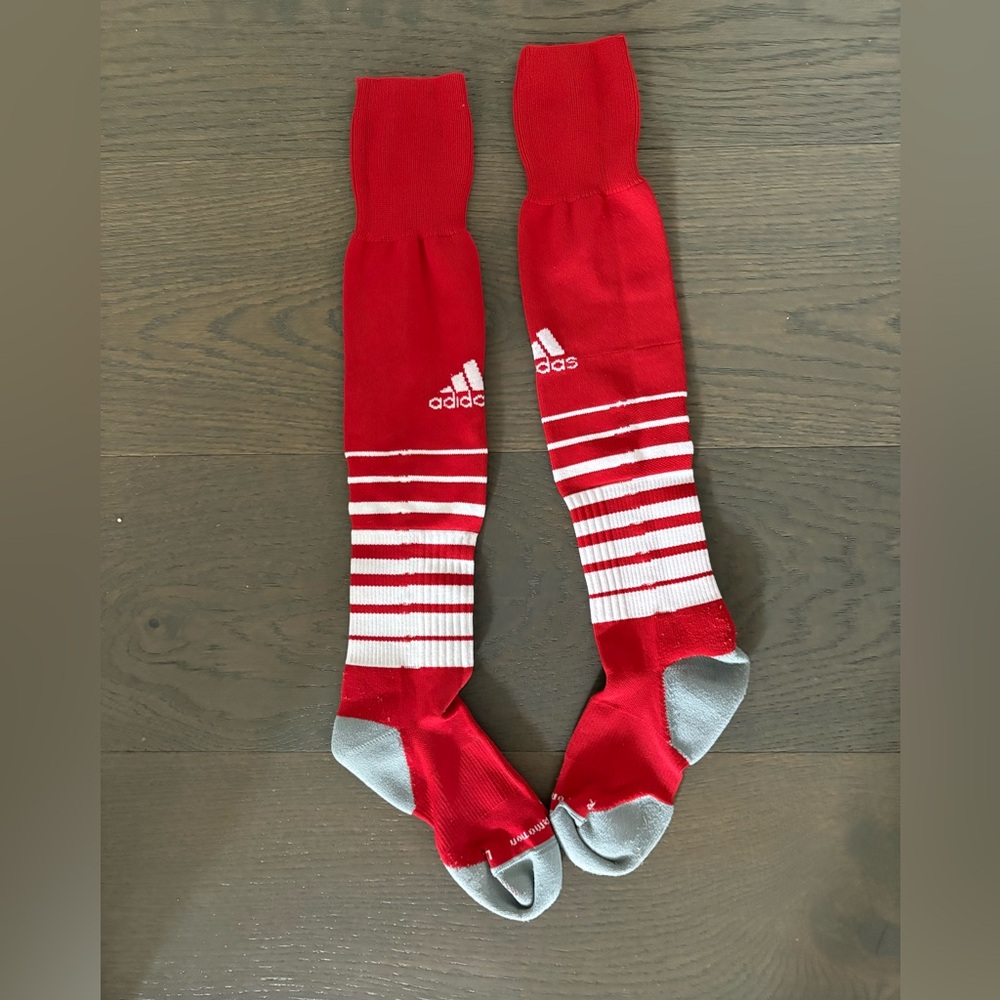 Adidas kids red soccer socks (washed and not worn)